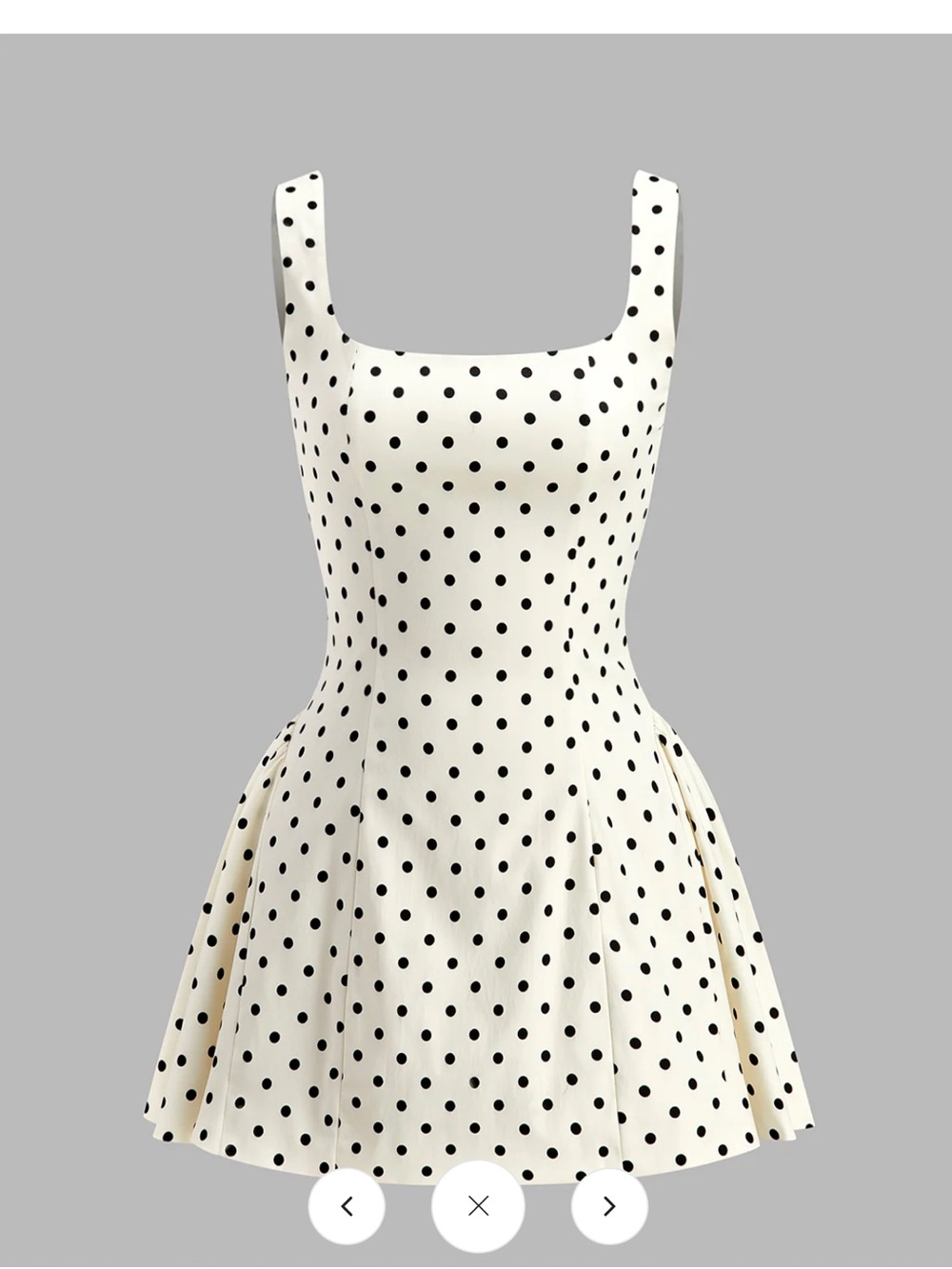 Commense Cream and Black Polka Dot Mini Dress